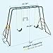 Hapfan Swing Sets for Backyard with Monkey Bars, 2 Belt Swings & Trapeze Bar- Heavy Duty Metal Outdoor Playground Sets for Kids, Backyard Playset (Patent Pending)
