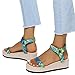 Sandals For Women With Arch Support,Ladies Fashion Summer Canvas Colorful Tie Dye Round Toe Wedge Platform Sandals,Closed Toe Sandals Women