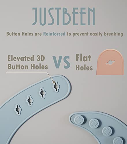 Silicone Baby Bibs Set of 2 BPA Free Waterproof Soft Adjustable Bib Easily clean with Food Catcher 6-18 Months3