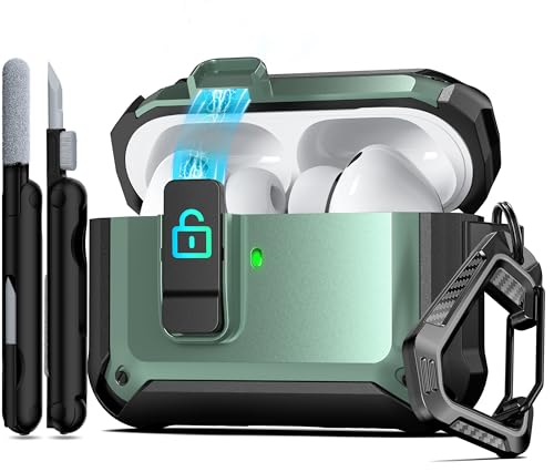 Image of AirPods Pro 3 Case with Lock Magnetic Lid MagSafe, Apple Green