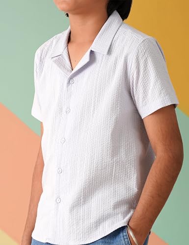 Image of Amazon Brand - Symbol Kids Boy's Half Sleeves Striper Regular Fit Shirt