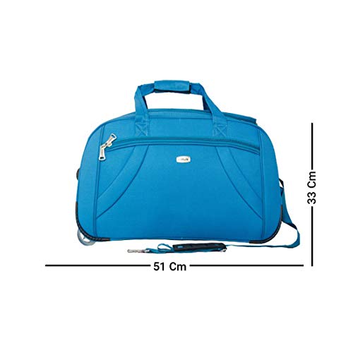 Image of Timus Club Mumbai 55 CM Ocean Blue 2 Wheel Duffle Trolley Travel Bag for Women and Men