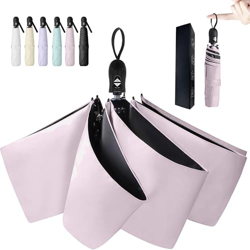 AYO Parasol Ultra Lightweight UV Protection 100% Full Light Blocking Heat Blocking One-Touch Automatic Opening/Closing Folding Umbrella Compact Folding Parasol UV Protection Windproof Water