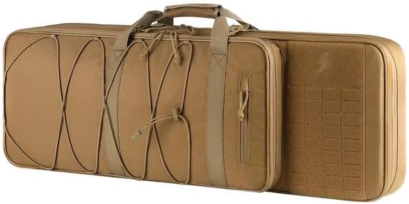 VOTAGOO Double Rifle Case Gun Bag, Safely Long-Barrel Firearm Transportation Cases All-Weather Soft Tactical Range Bag w/Backpack for Shotgun