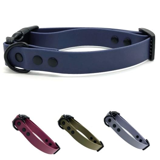 Genuine Biothane Waterproof Dog Collar with Quick Release Clasp (Navy, S) — image 1