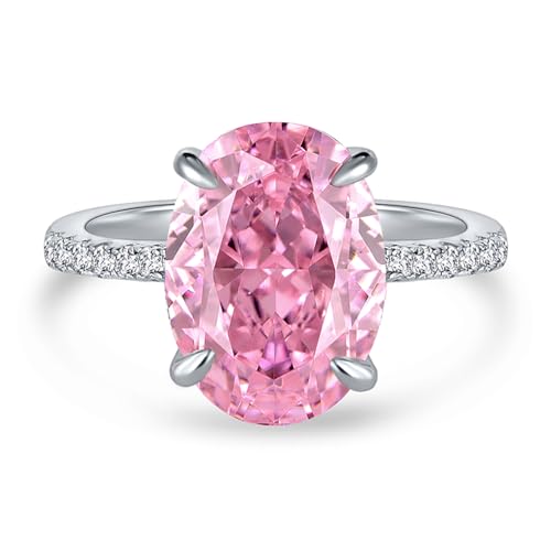 5CT Oval Cut Engagement/Promise Ring for Her, 925 Sterling Silver Simulated Diamond Wedding Ring Jewelry Gifts for Her - Main Image