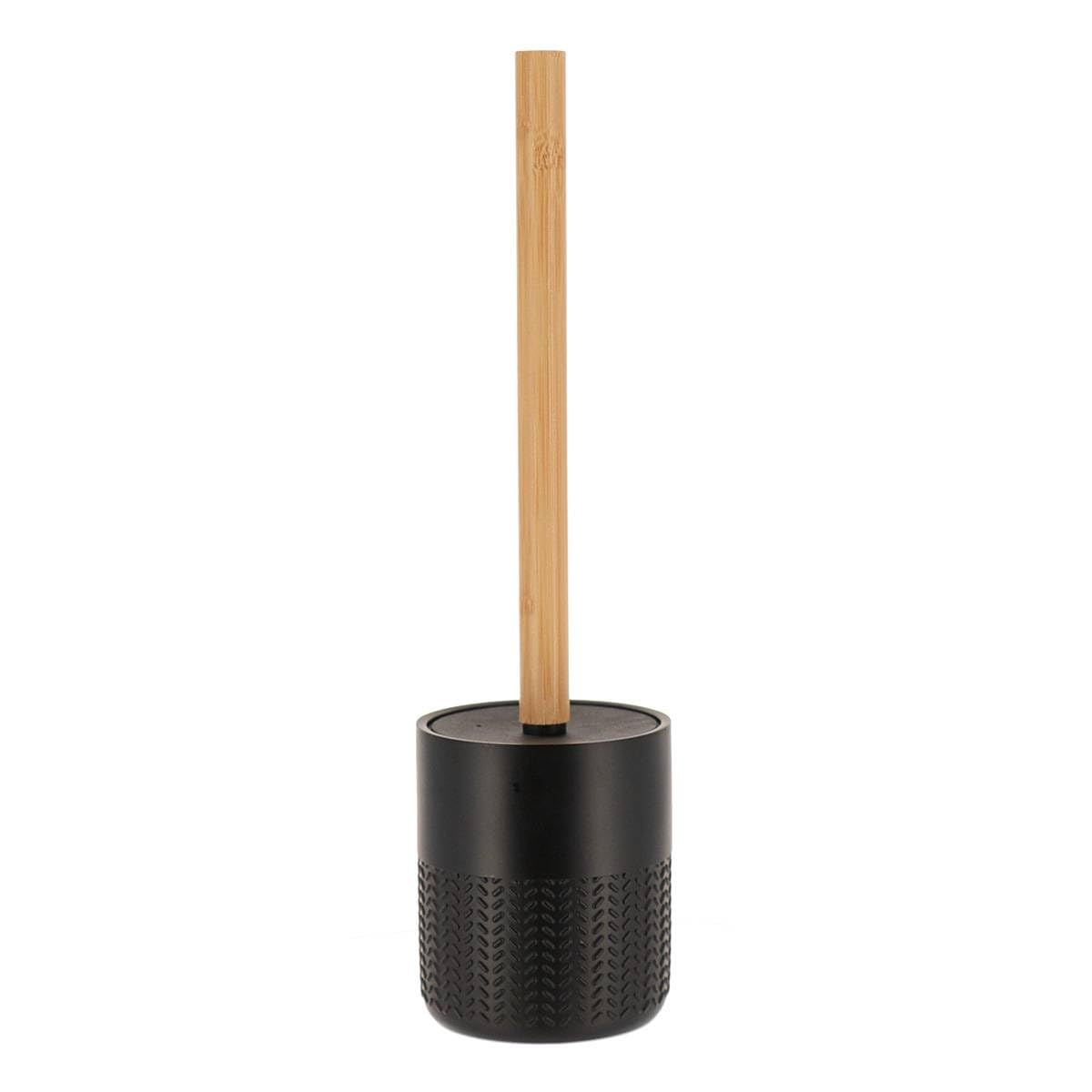 Tendance - Polyresin and bamboo toilet brush holder - Black