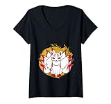 Photo Gallery donna volpe giapponese carino divertente anime kami kawaii kitsune inari fox maglietta con collo a v Photo Gallery donna volpe giapponese carino divertente anime kami kawaii kitsune inari fox maglietta con collo a v