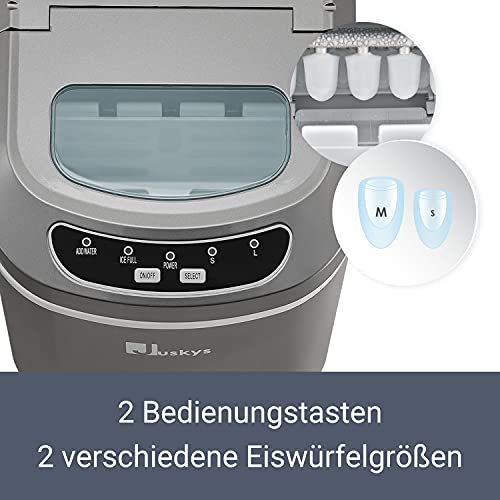 Juskys Eiswürfelmaschine IcyCube - 12 kg / 24 Std. — Eiswürfel in 7-13 min - Eiswürfelbereiter 100 Watt Icemaker klein 2… – Bild 7
