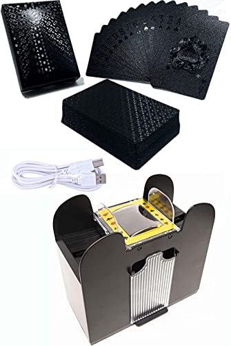 FGDFGDG Barajador automático de Cartas 6 Barajas, barajador de Cartas eléctrico Que Funciona con batería/USB, barajador para Juegos de Cartas en casa, Herramienta de Juego de Cartas de Casino Cover