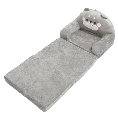 Haofy Material Premium Niños Doble Doble sofá Sofá Plegable para Leer Televisión, Silla para Niños Duradera para Viajar Gris (Plegar en tercios)