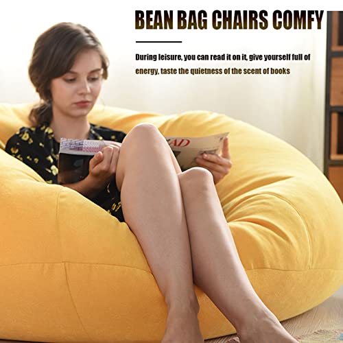 Qingluan Bean Bag Chairs For Adults Gigantic Bean Bag Big Bean Bag Machine Washable Covers, Durable Inner Liner Great For Sitting For Gaming, Reading, And Relaxing(No Filler),Orange,100 * 120Cm #TOP2