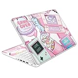 Laptop Skin Decal HP 14' - Kawaii Pixel Laptop Cover Sticker No Cutting Required, No Bubble, Waterproof, Scratch Resistant - Including Wide Screen and Wrist Pad