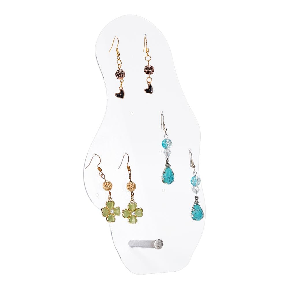 DELORIGIN Acrylic Earring Display Stands Slant Back Jewelry Organizer Holder for Show Jewelry Earring Studs Storage Clear Showcase Jewelry Rack Stand Portable Ear Jewelry Show Earring Board