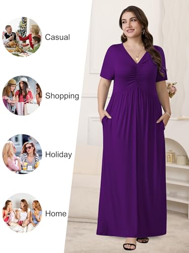 Image of PEVRL Plus Size Summer Maxi Dress for Curvy Women with Pockets 1X-5X