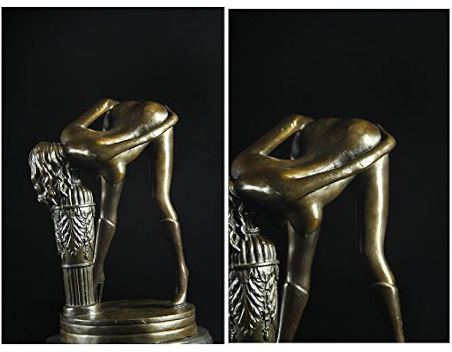 現代美術　人形　銅製　ブロンズ像　置物　インテリア　工芸品　美術品　A3011 人形 ブロンズ像 置物 インテリア 工芸品 美術品 ペア