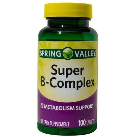 Spring Valley Super B-Complex, Metabolism Support, 100 Tablets by Spring Valley Spring Valley Super B-Complex, Metabolism Support, 100 Tablets by Spring Valley