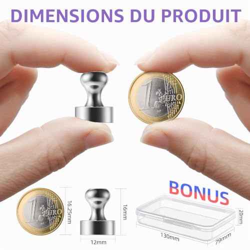 BUSATIA Aimant Puissant, N52 Aimants en avec Boîte de Rangement, 12x16mm Aimant Frigo Extrêmement Puissant pour Tableau Noir, Plaque Magnétique, Réfrigérateur -Mini Aimant Portable (36 Pièces) – vue 7