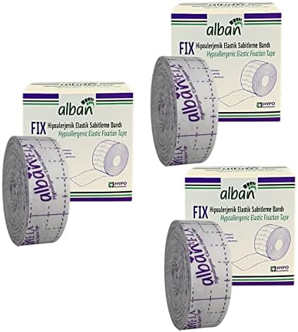 ALBAN Dressing Retention Tape 1 Inches by 11 Yards (Pack of 3) - Hypoallergenic Non-Woven Adhesive Wound Dressing Tape, Medical Fixation Tape for Wound Care - Secures Primary Dressing