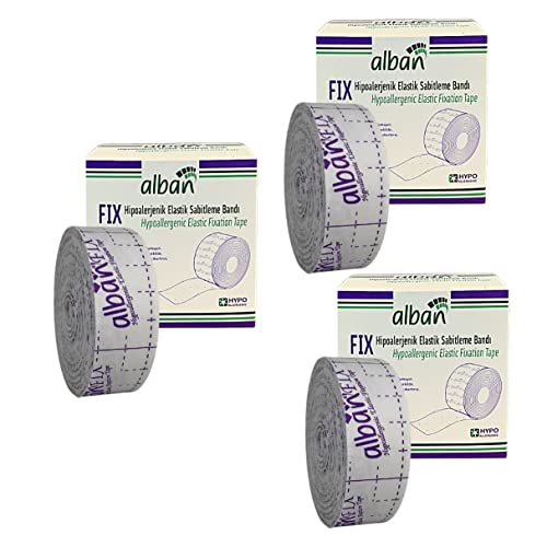 Alban Dressing Retention Tape 1 Inches By 11 Yards (Pack Of 3) - Hypoallergenic Non-Woven Adhesive Wound Dressing Tape, Medical Fixation Tape For Wound Care - Secures Primary Dressing #TOP18
