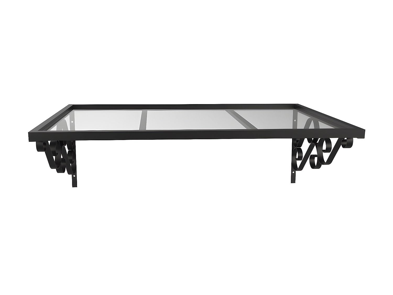 Vente-unique - Auvent de Porte en Aluminium L150 x l80 cm incliné AMBAN
