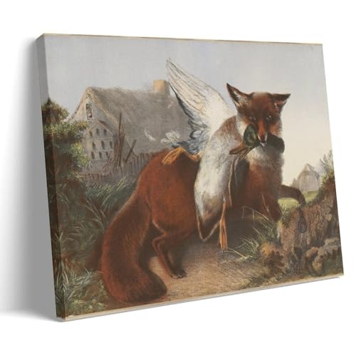 Fox Animal Wall Print Poster�A�[�g���[�N�{�[�h�A�E�H�[���X�e�b�J�[�A�C���e���A�f�U�C���|�X�^�[�A�����◾�̑����A�V�z�j���̃M�t�g�B 12x18inch(30x45cm) Frame-style