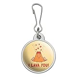 I Lava You Love Volcano Funny Humor Jacket Handbag Purse Luggage Backpack Zipper Pull Charm