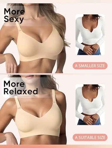 Wireless Bras for Women No Underwire Bralettes Buttery Soft Back Smoothing Full Coverage Everyday Seamless Bra4