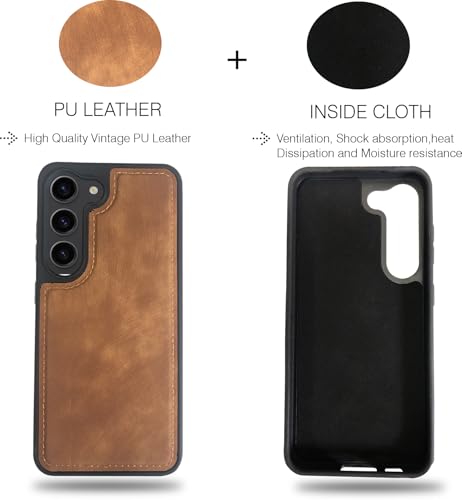 Image of A rtistque Premium Pu Leather Back Cover Case for Samsung Galaxy S23 Fe | Inner Fabric |Smooth Hand Feel | Drop Protection | Raised Camera Edge | Stylish Design | S23 Fe Back Cover - Brown