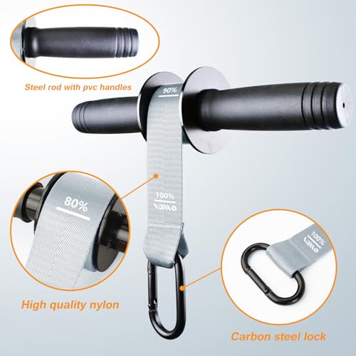 Image of VAIIO Forearm Strengthener and Wrist Roller with Quick Locking Mechanism - Durable PVC Anti-Slip Grip Handles - Perfect for Men and Women - Ideal for Hand, Wrist, and Forearm Strength Training