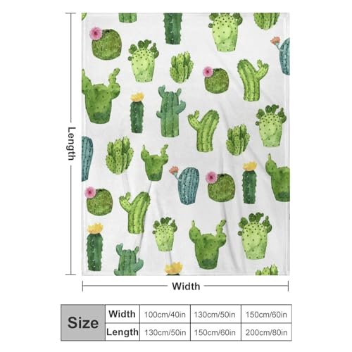 Couverture polaire cactus vert grand plaid canapé et lit 150x200 - 3