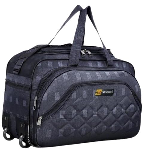 45 L Strolley Unisex Expandable Waterproof Polyester Lightweight Luggage Travel Duffel Bag with 2 Wheels |KSE_21-image-47