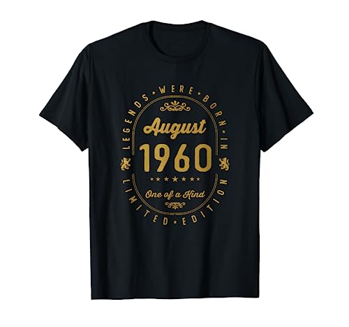 Legends Were Born In August 1960 Cumpleaños Camiseta