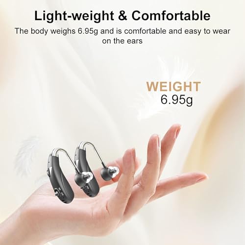 Image of Fastwell F28-2 Unit For Both Ear Digital Advanced Rechargeable Hearing Aid for Adults with Hearing Loss | |Digital Noise Reduction | (Pair) | 1-Year Warranty (Grey)
