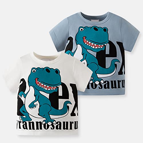 Boys Girls Cute Shirt Cotton Toddler Kids Graphic T-Shirt Dinosaur Print Tees Summer Clothes Short Sleeve Crewneck Top3