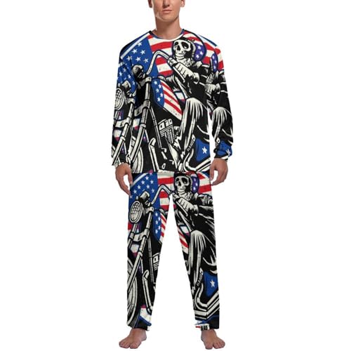 Pyjama homme moto squelette pour ne plus avoir froid la nuit en restant stylé