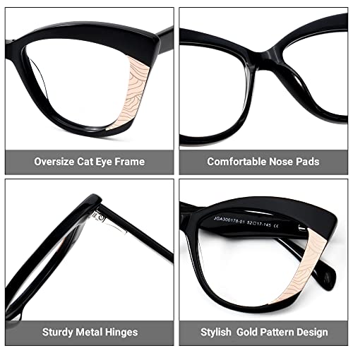 Image of Zeelool Vintage Cat Eye Blue Light Blocking Glasses for Women Amy JGA300178-01 Black