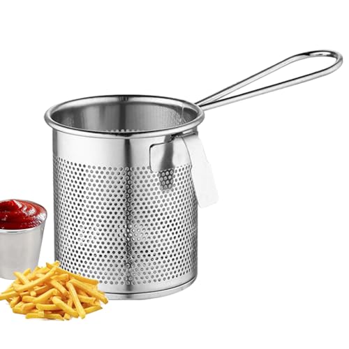 Pasta Zeef Mand, Draagbare Hot Pot en Noedelzeef Mand, Keuken Pasta Skimmer met Handvat, Blancheren Mand Fijne Mesh Zeef voor Zeef