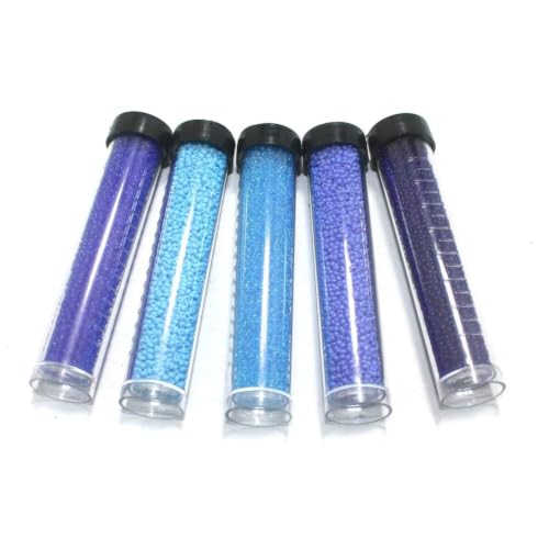 Image of Beadsnfashion Preciosa Seed Beads Tube Combo, Aqua 5 Multicolor Size 11 /0 (2 MM) for Beading, Jewellery Making, Embroidery, Bracelets, Necklace and Craft Projects