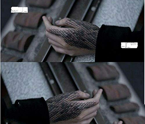 Panda Legends 3 Sheets Snake Scales Temporary Tattoos Body Art Tattoo Stickers For Halloween Cosplay Costume Party,Multicolor,One Size #TOP1