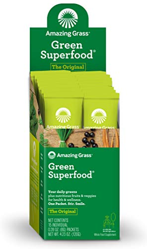 Amazing Grass Green Superfood, Suplemento Alimenticio en Polvo a base de Frutas, Verduras y Superalimentos Organicos con Probioticos y Enzimas Digestivas, el Original