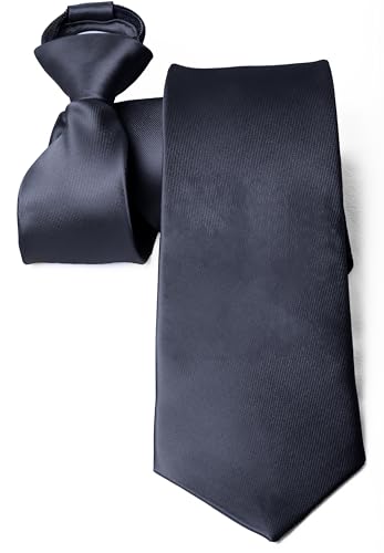 Moda Di Raza Ties For Men, Alternative to Clip On, Woven Microfiber Satin Silk Finish, Zipper Necktie For Adult and Boys