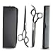 Produktbild Haarschere 3er Set, Hair Scissors Extra Scharf Profi, Friseurschere Mit Einseitiger Mikroverzahnung, Effilierschere Edelstahl, Effilierschere AusdüNnen (Schwarz)