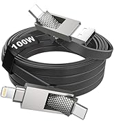 4-in-1 USB C Fast Charging Cable (100W) – 10 FT Long iPhone Charger Cord – Multi Charger Cable wi...