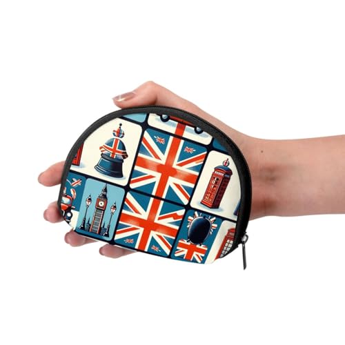 Portable Coin Purse London-British-Pattern Mini Zippered Money Pouch Card Holder3