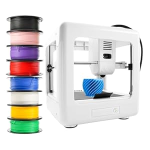 Mini 3D Printer for Beginners with 8 Colors PLA Filament, Portable FDM Printer Kit, Easy to Use, Compact Desktop 3D Printing Machine with USB/TF Card, 0.4mm Nozzle, G-Code Compatible
