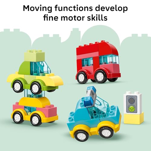 Image of LEGO DUPLO My First Creative Vehicles Building Toy for Toddlers - Building Blocks for Boys & Girls, Ages 1.5+ - Preschool Learning Toy & Pretend Play Set - Gift Idea for Birthdays - 10474