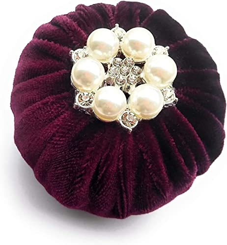 2" Burgundy Velvet Emery Pincushions - Keep Your Needles Clean & Sharp #TOP3