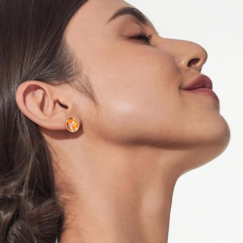 AIBAO Real Turquoise/Lapis Lazuli/Malachite Stud Earrings for Women Western Boho Jewelry Hypoallergenic 925 Sterling Silver Earrings Studs2