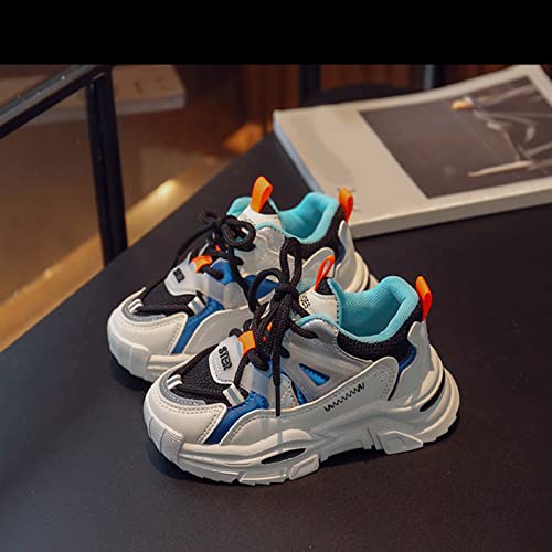 Fashion Spring and Summer Children Sports Shoes Boys and Girls Round Toe Thick Soles Lightweight Mesh Size 8 Girls Shoes (Black, 7-8 Years Little Child)4